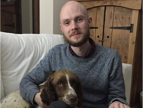man with his dog