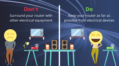 broadband tips - keep router away from electrical devices